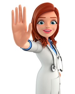 Young Doctor with stop sign